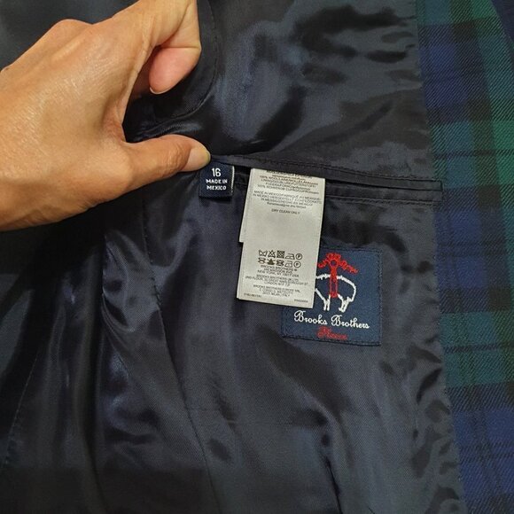 NEW Brooks Brothers 100% Wool Plaid Blazer Jacket - Picture 4 of 10